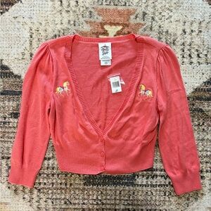 Her Universe Disney NWT The Dress Shop Coral Cardigan with Embroidered Horses